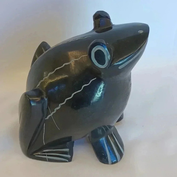 Mid Century Modern Boma Soapstone Canadian Carved Frog Sculpture Figurine - Picture 2 of 4